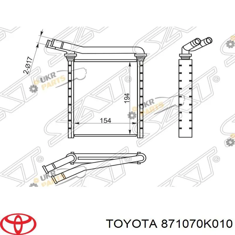 Радиатор печки (отопителя) Toyota 871070K010