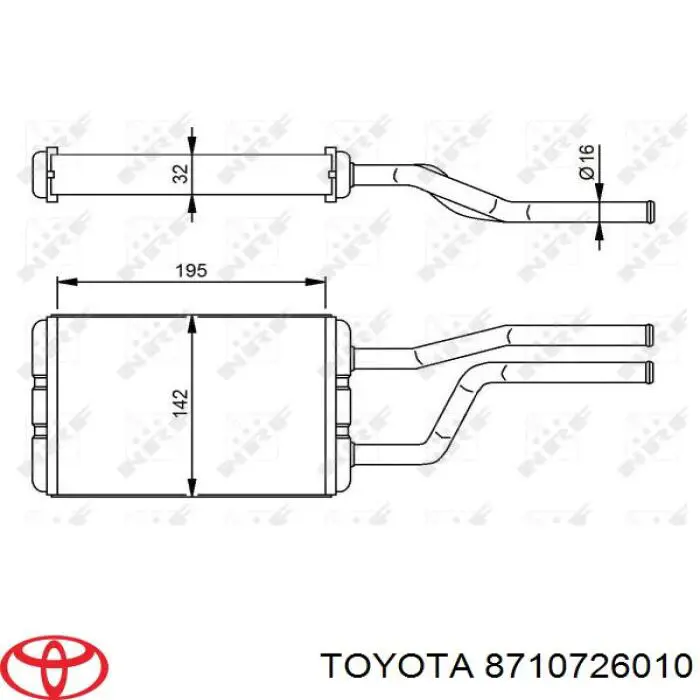 Радіатор пічки (обігрівача) 8710726010 Toyota