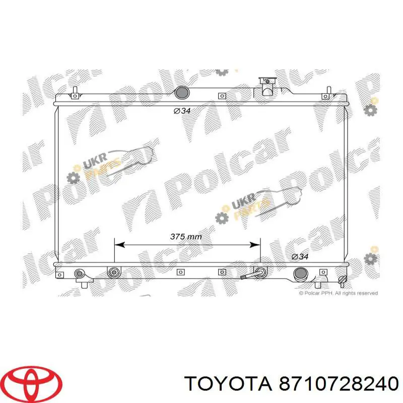 Радиатор печки 8710728240 Toyota