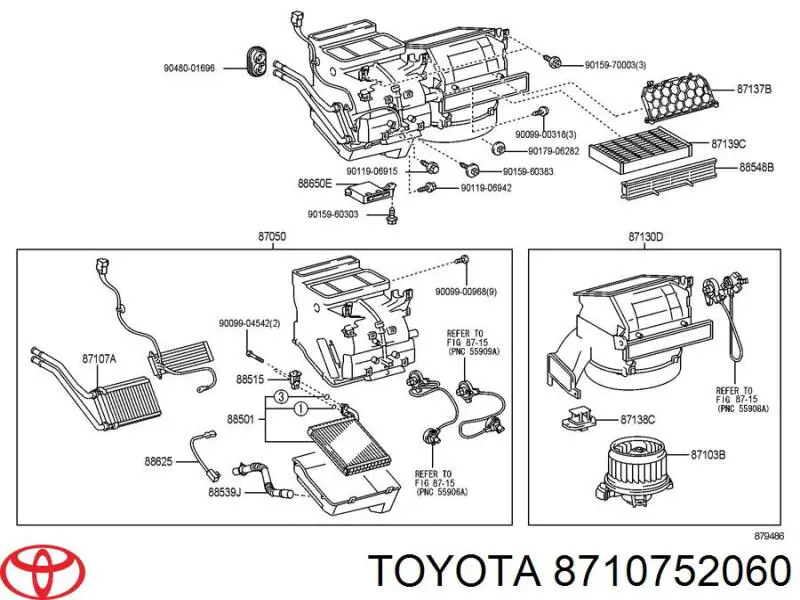 Радиатор печки (отопителя) Toyota 8710752060
