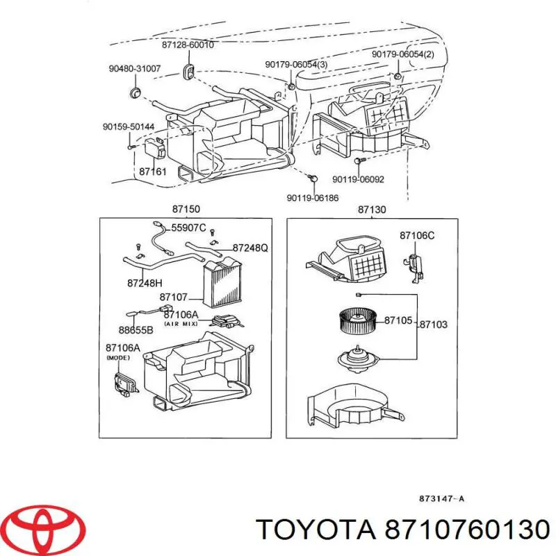 Купить 8710760130 Toyota Радиатор печки