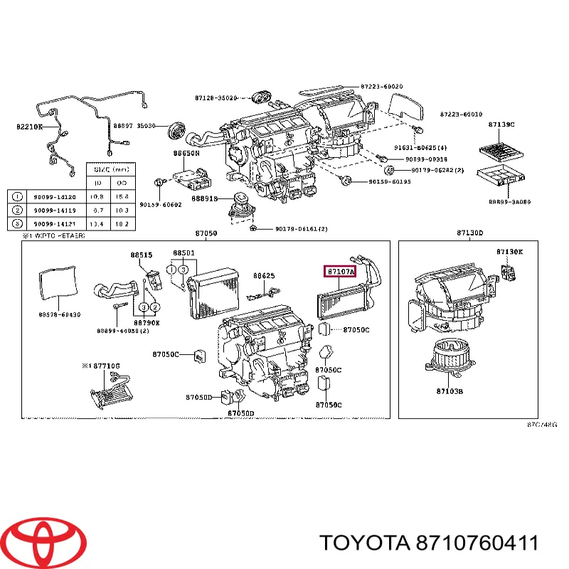 Radiador de forno (de aquecedor) para Toyota Land Cruiser (J200)