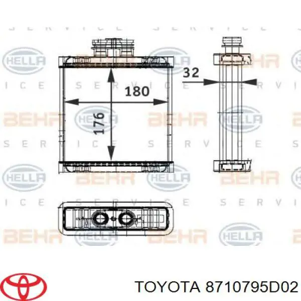 Радиатор печки (отопителя) на Toyota Previa TCR1, TCR2