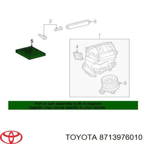 Filtro de habitáculo 8713976010 Toyota