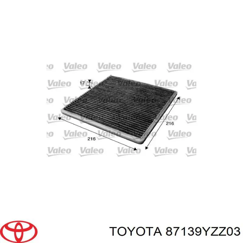 87139YZZ03 Toyota Внутрисалонный фильтр