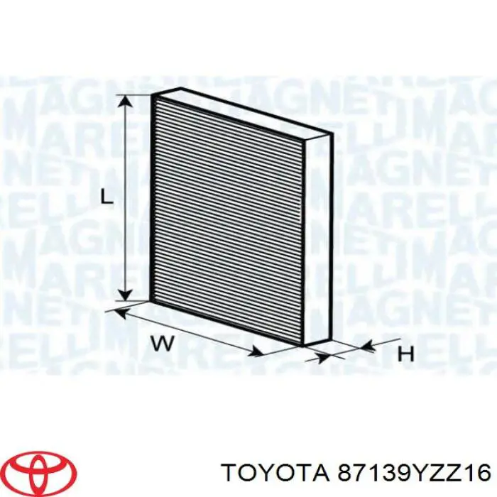 Filtro de habitáculo 87139YZZ16 Toyota