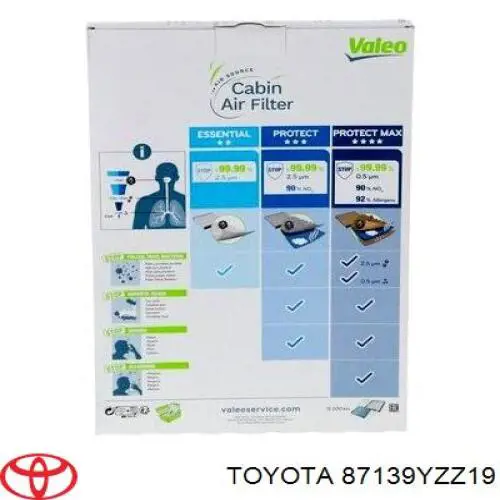 87139YZZ19 Toyota Внутрисалонный фильтр