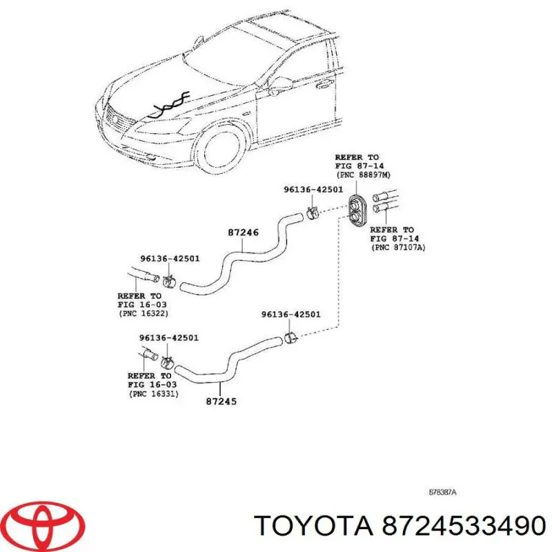  Toyota 8724533490 цена, от  USD
