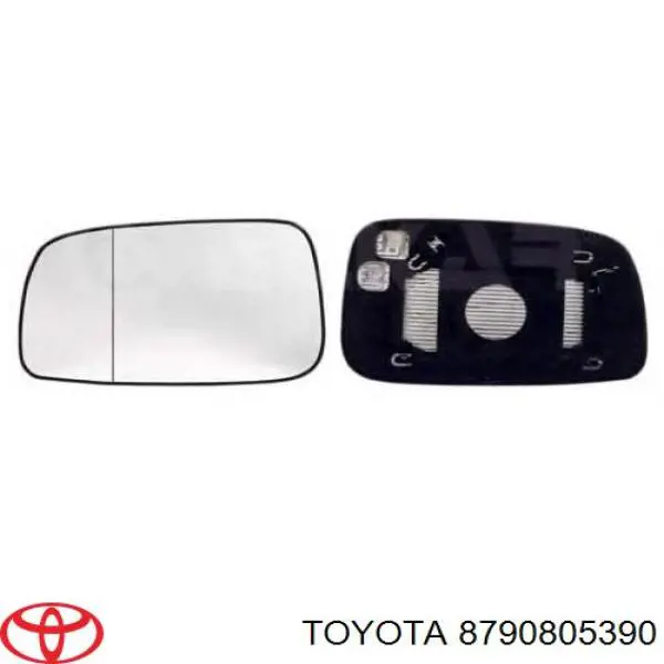 Elemento espelhado do espelho de retrovisão direito para Toyota Avensis (T25)