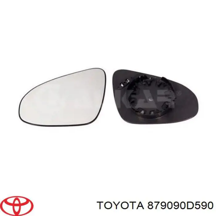 879090D590 Toyota зеркальный элемент зеркала заднего вида левого