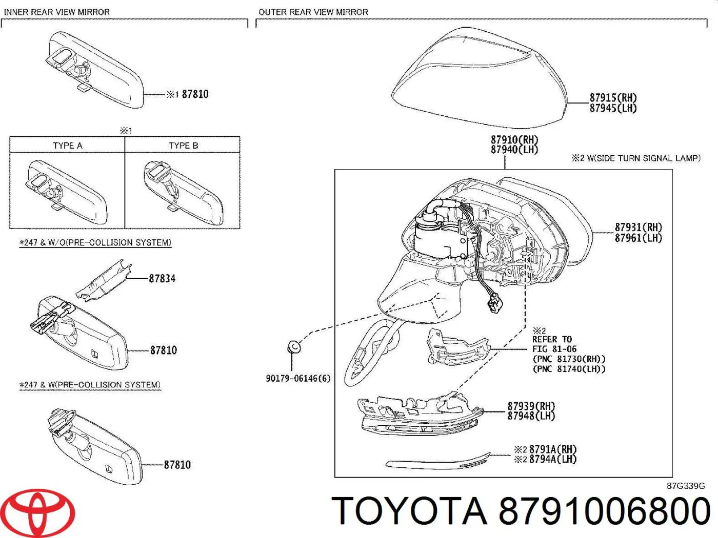  Накладка (крышка) зеркала заднего вида правая Toyota Camry 