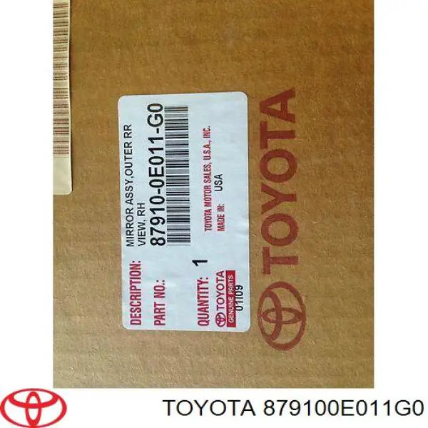 Купить 879100E011G0 Toyota Боковое зеркало заднего вида правое