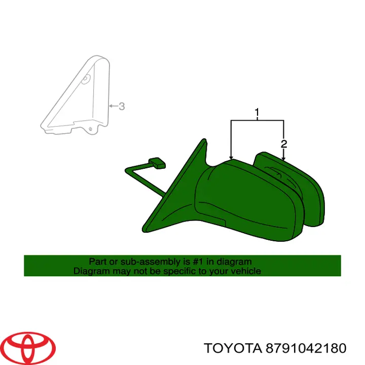 Зеркало заднего вида правое на Toyota RAV4 I 