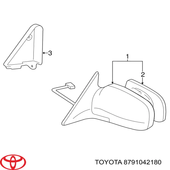 Espelho de retrovisão direito Toyota 8791042180 preço, a partir de 252,36 USD