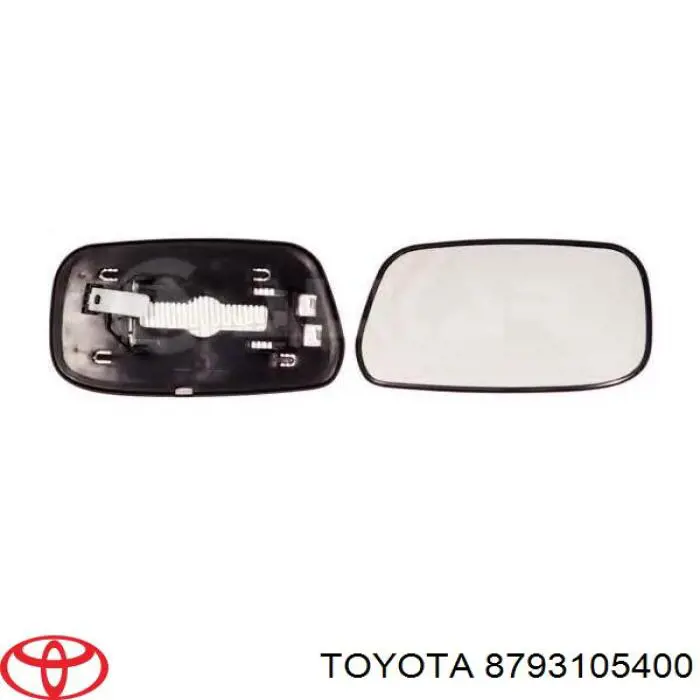 Зеркальный элемент зеркала заднего вида правого на Toyota Avensis T27
