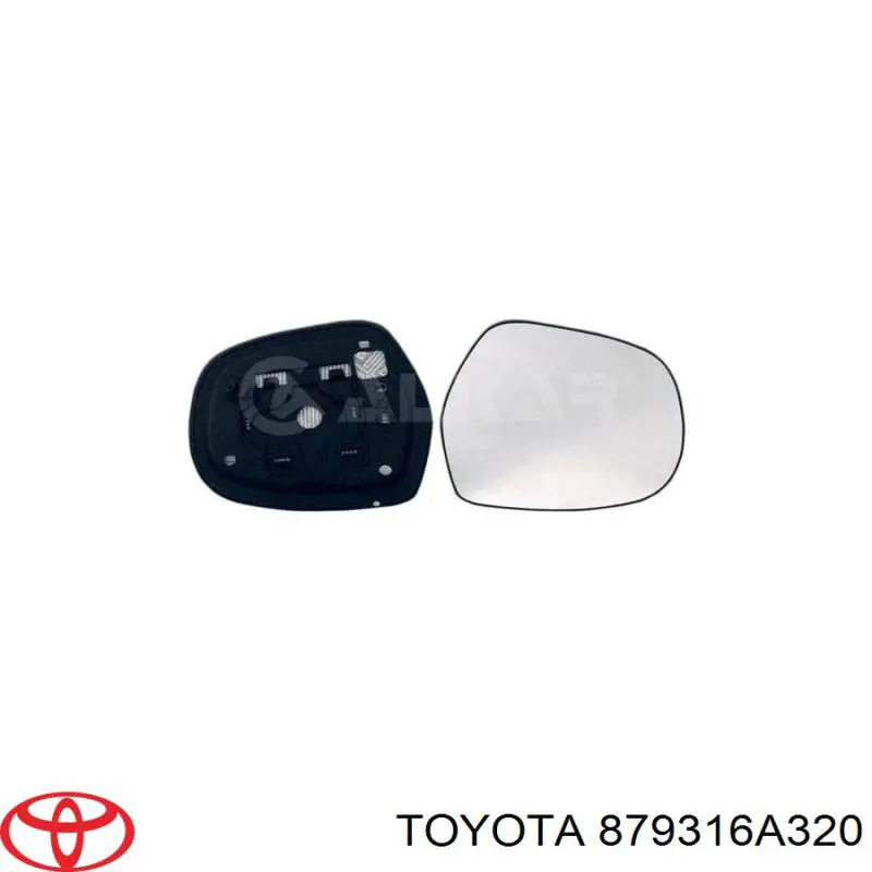 879316A320 Toyota elemento espelhado do espelho de retrovisão direito