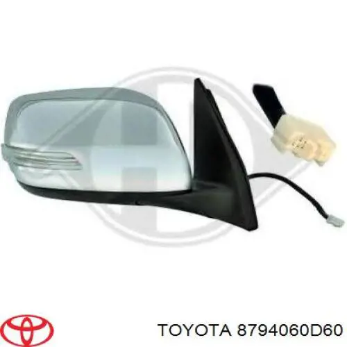 8794060D60 Toyota espelho de retrovisão esquerdo