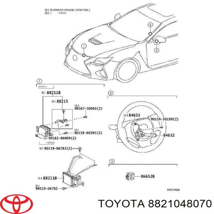 8821048070 Toyota sensor de radar de distância