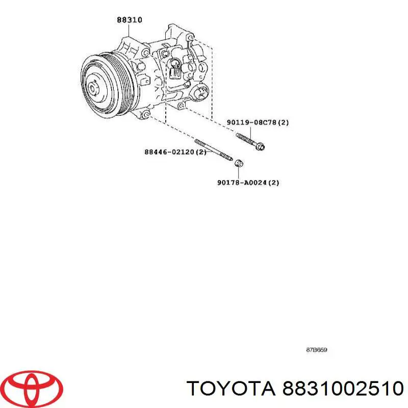 Компрессор кондиционера 8831002510 Toyota