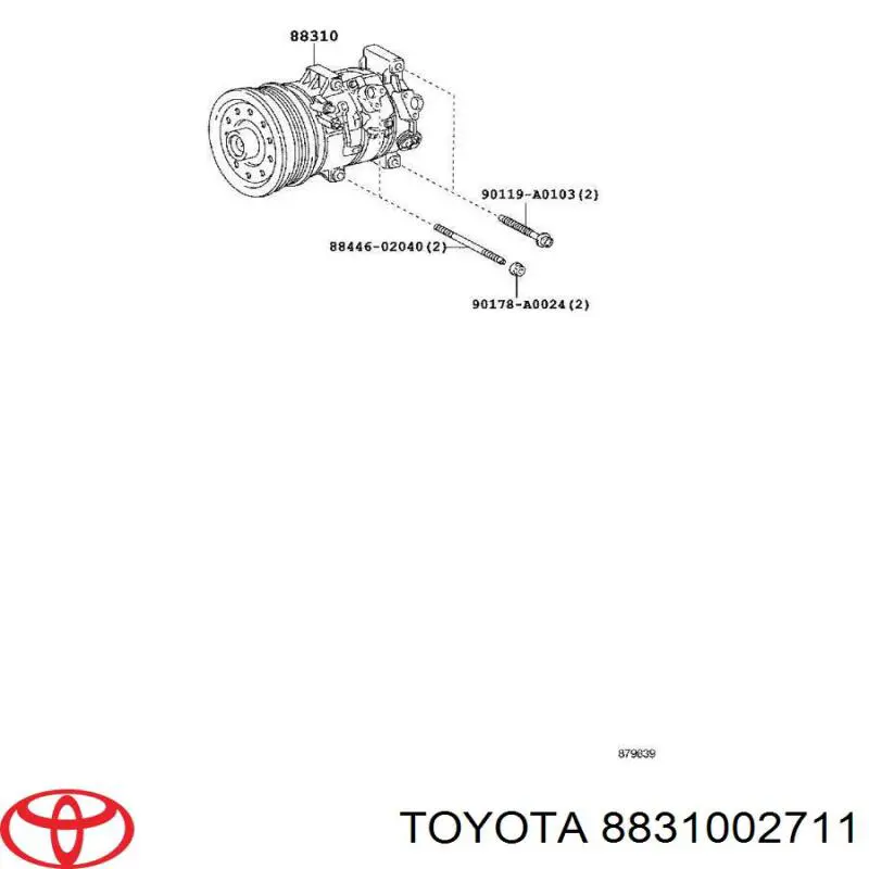 Компрессор системы кондиционирования Toyota 8831002730 цена, от 184.68 USD