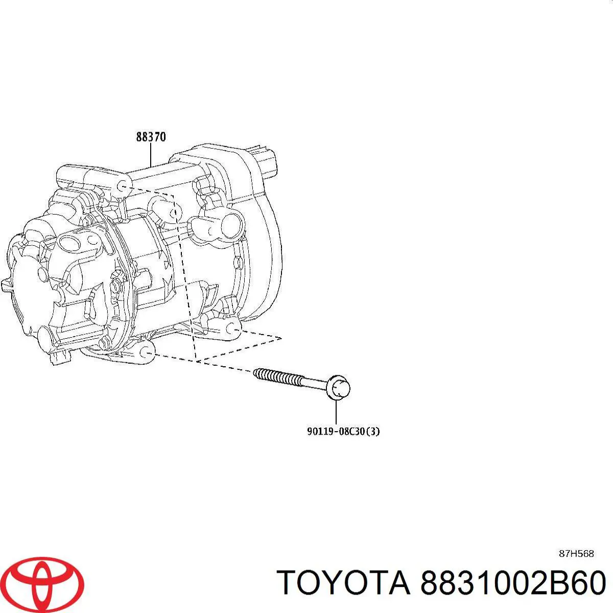 Компрессор системы кондиционирования Toyota 8831002B60 цена, от 534.11 USD