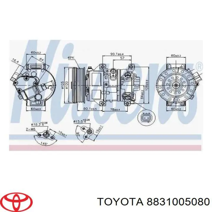 8831005080 Toyota compressor de aparelho de ar condicionado