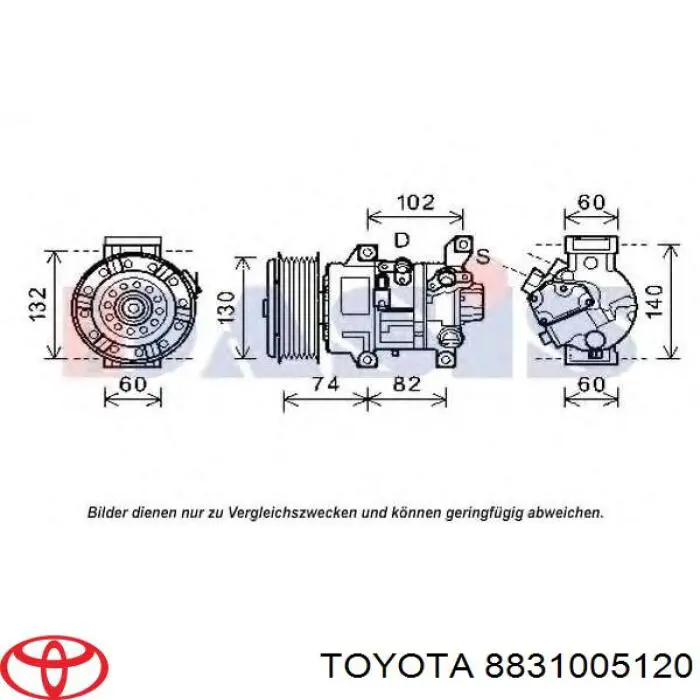 8831005120 Toyota Compressor de aparelho de ar condicionado