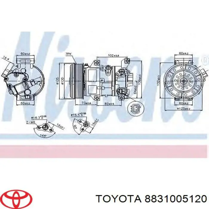 8831005120 Toyota Compressor de aparelho de ar condicionado