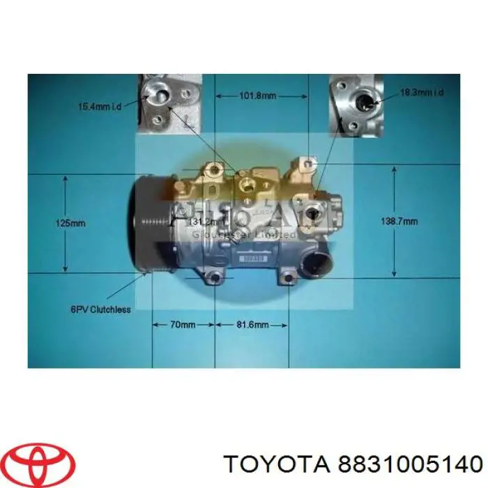 Компрессор кондиционера 8831005140 Toyota