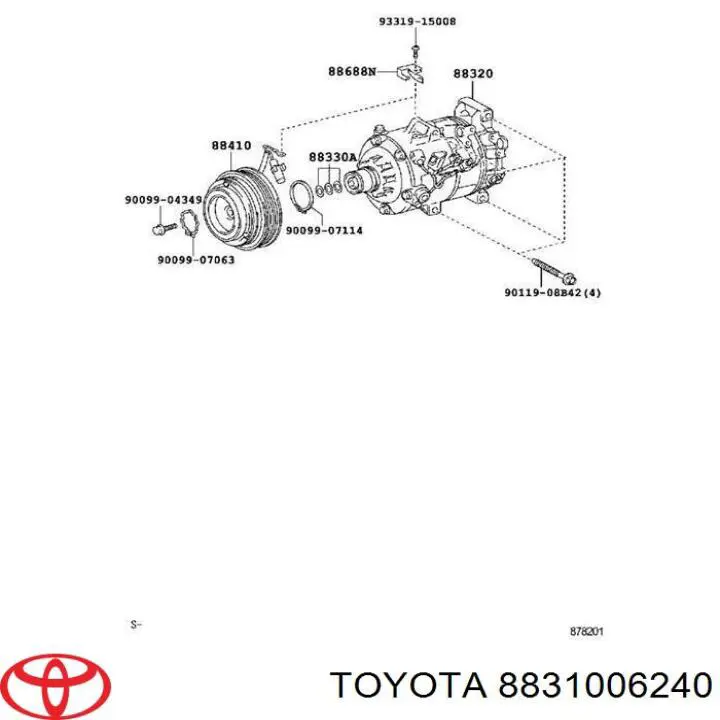 Compressor de aparelho de ar condicionado para Toyota Camry (V40)