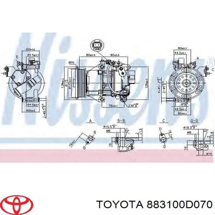 Купить 883100D070 Toyota Компрессор климатической установки