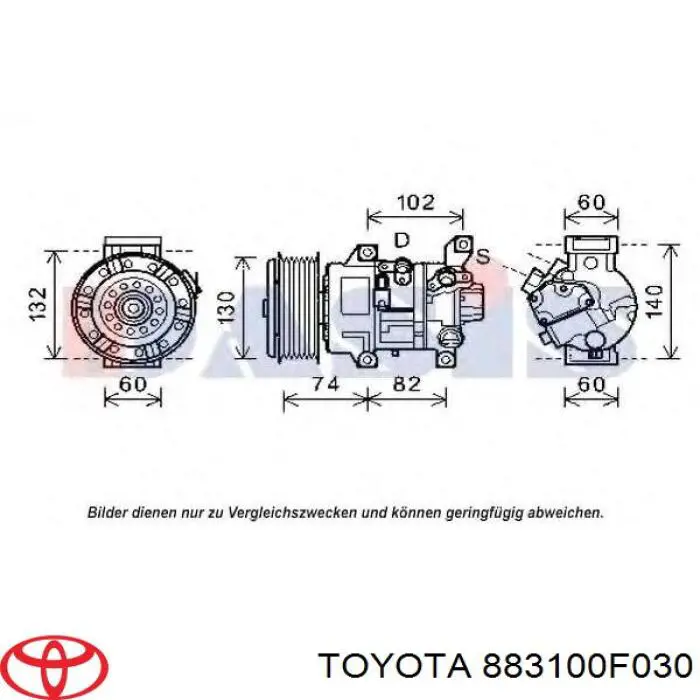 Compressor de aparelho de ar condicionado Toyota 883100F030