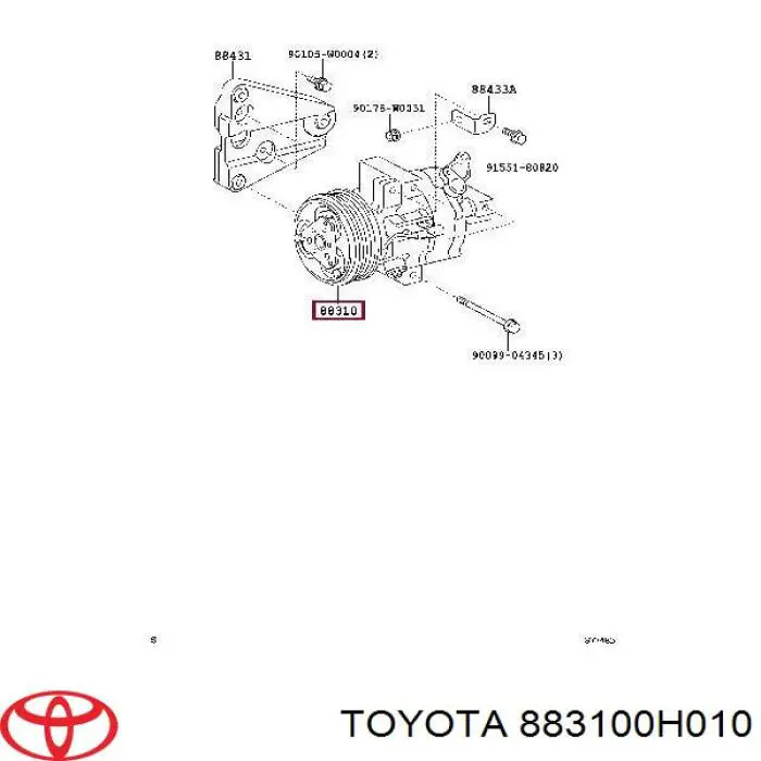 Компрессор кондиционера 883100H010 Toyota