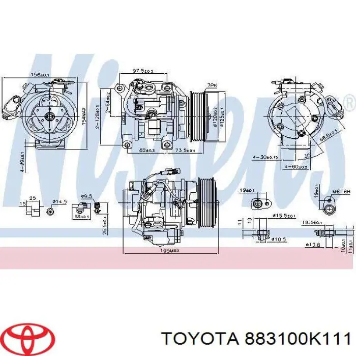 Купить 883100K111 Toyota Компрессор климатической установки