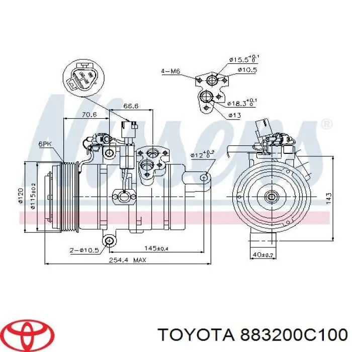 883200C100 Toyota Компрессор хладагента