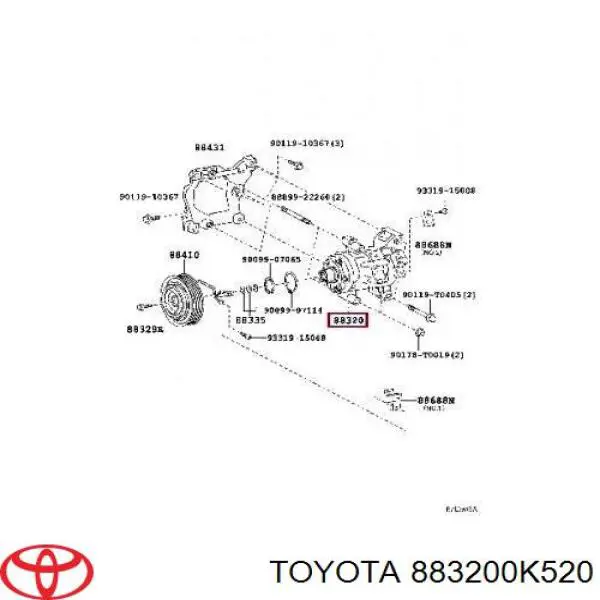 Compressor de aparelho de ar condicionado para Toyota Hilux (GUN12, GUN13)