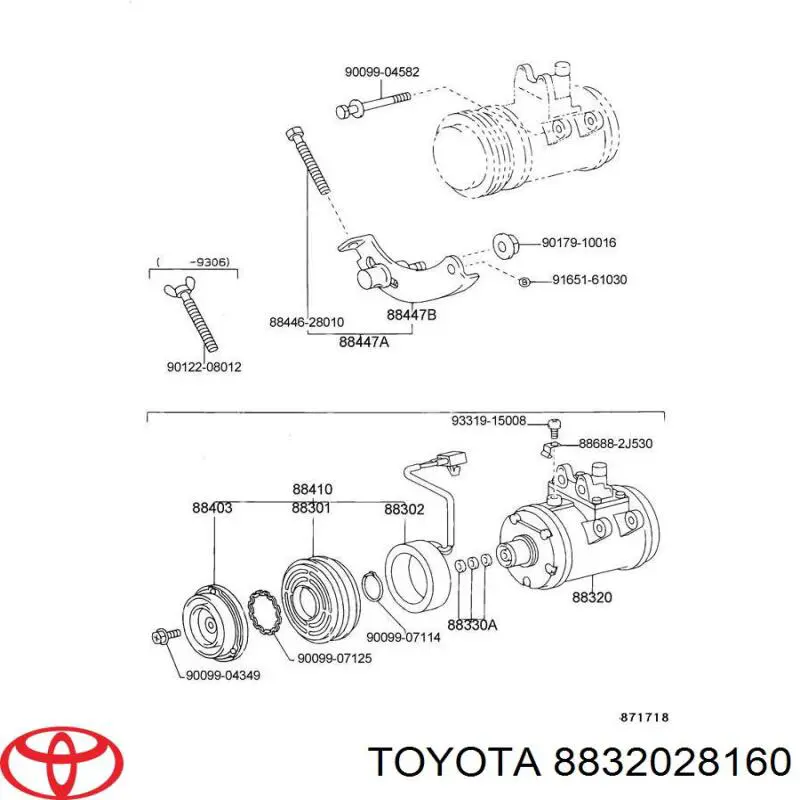 Компрессор кондиционера Toyota Previa TCR1, TCR2 (Тойота Превия)