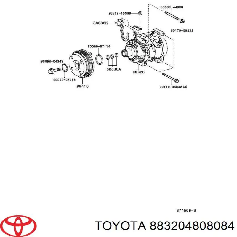 883204808084 Toyota компрессор кондиционера