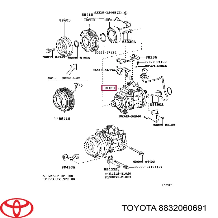 8832060690 Toyota компрессор кондиционера