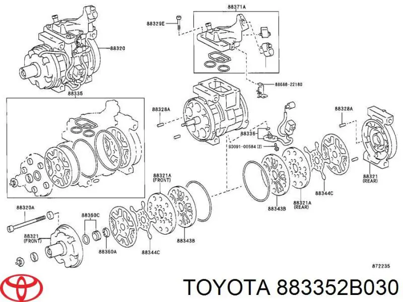 883352B030 Toyota ремкомплект компрессора кондиционера