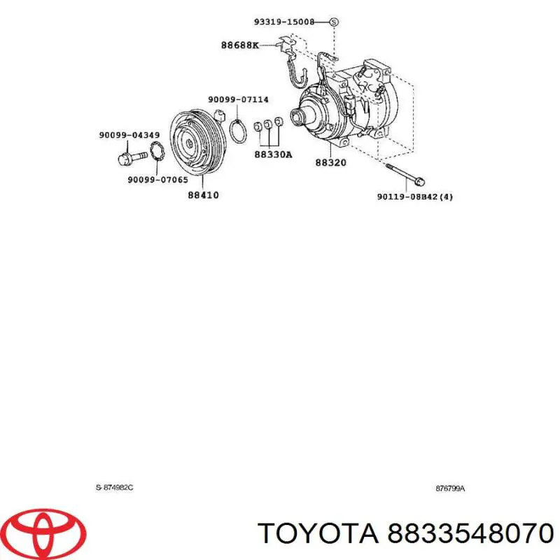 8833548070 Toyota Ремкомплект компрессора кондиционера