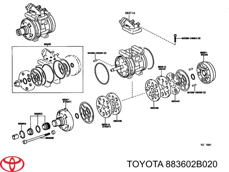 Ремкомплект компрессора кондиционера на Toyota Corolla E10