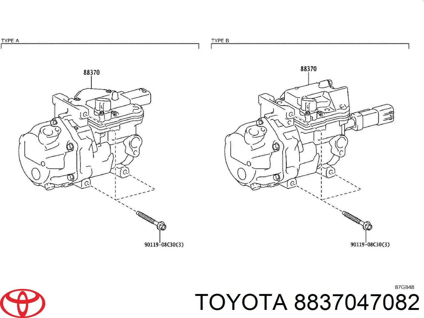 8837047082 Toyota 