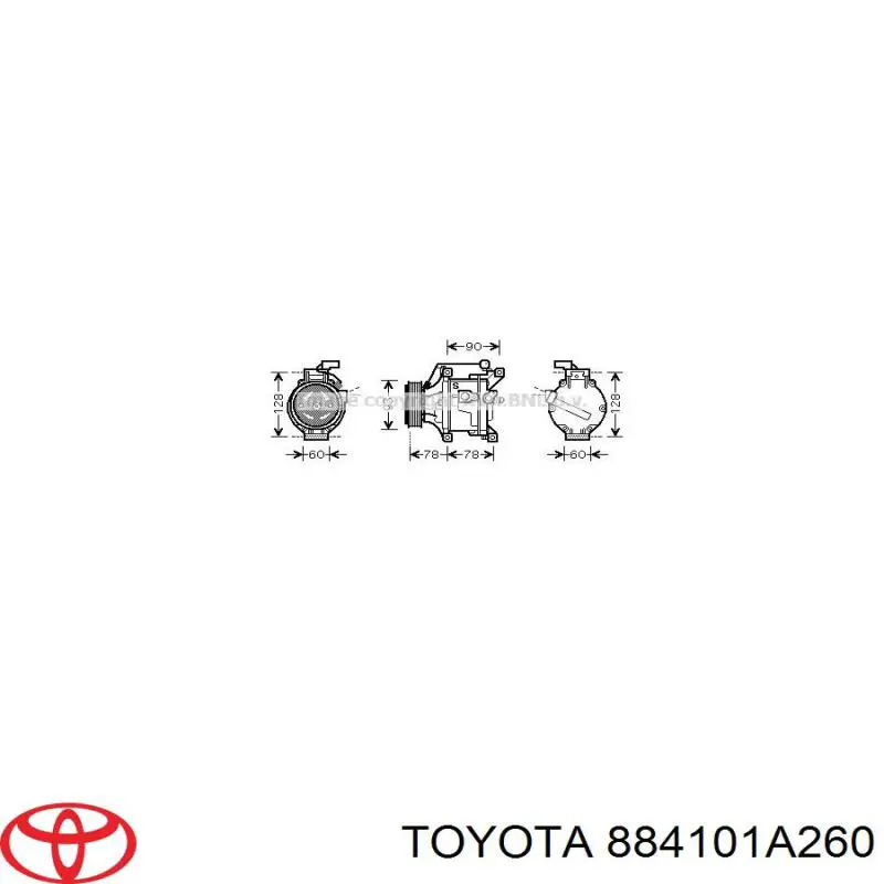 884101A260 Toyota compressor de aparelho de ar condicionado