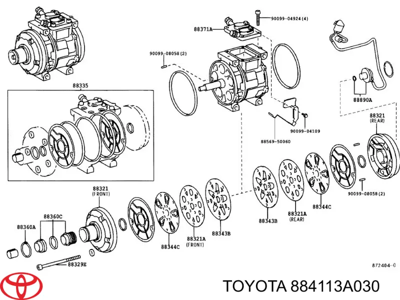 884113A030 Toyota муфта (магнитная катушка компрессора кондиционера)