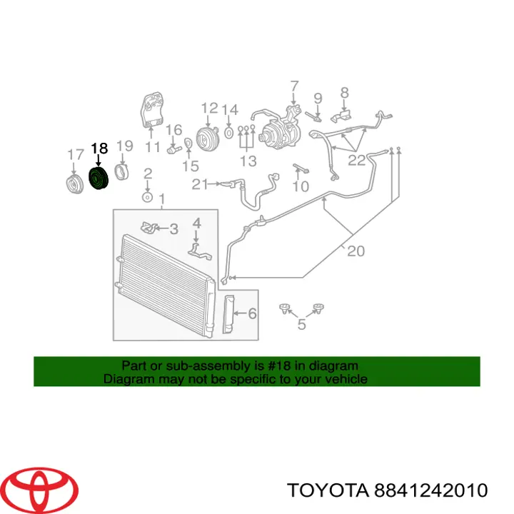 8841242010 Toyota Шкив компрессора кондиционера