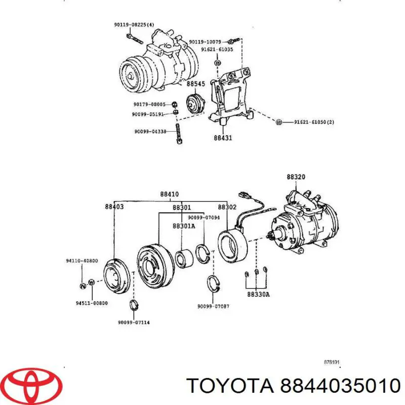 Натяжной ролик 8844035010 Toyota