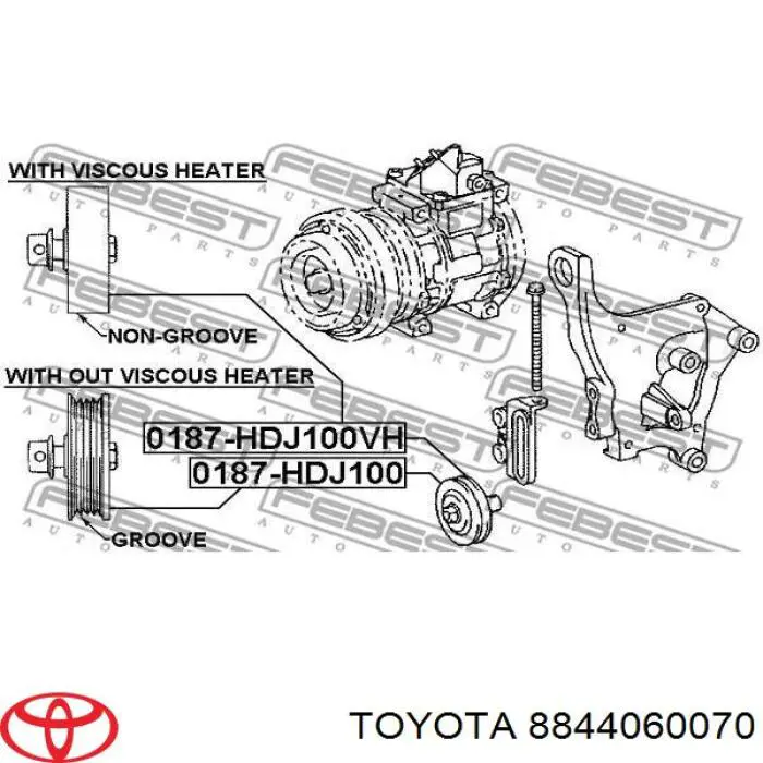 Ролик натяжителя приводного ремня Toyota 8844060070