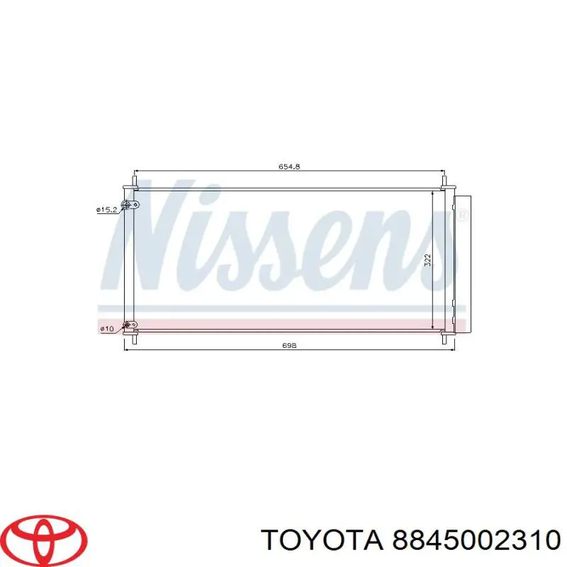 8845002310 Toyota radiador de aparelho de ar condicionado