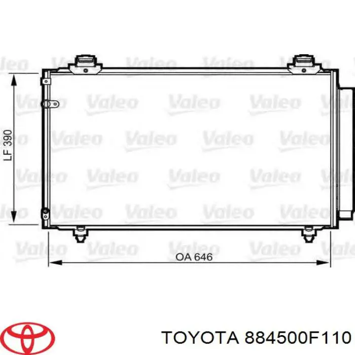 Конденсатор кондиционера Toyota 884500F110 цена, от 74.60 USD